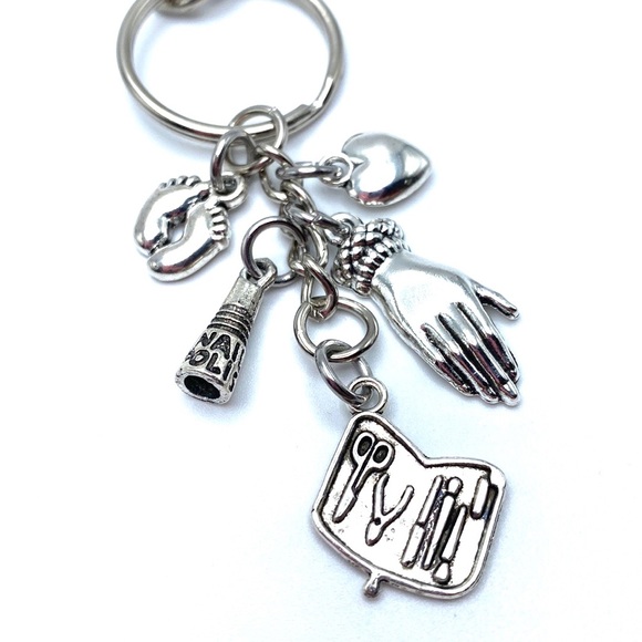 Nail Technician Keychain Purse Charm Manicurist Salon - Picture 3 of 4
